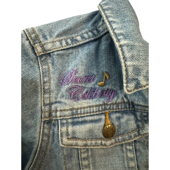Disney Store Hannah Montana Girls Denim Embroidered Jean Jacket XS Rare - Picture 2 of 7